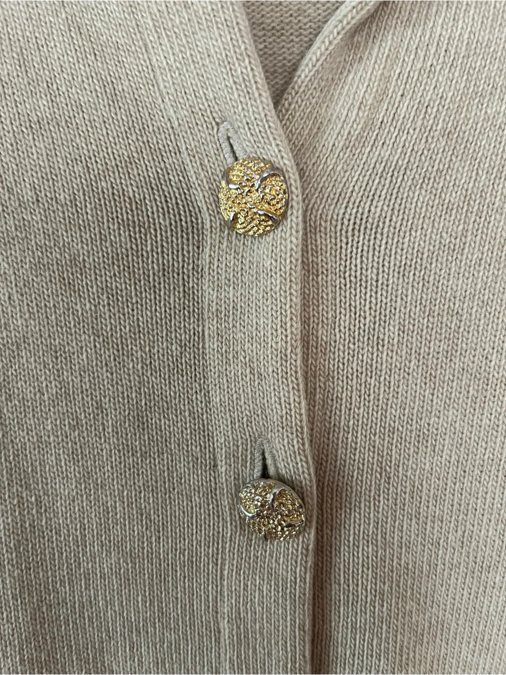 Scotch House SzM (see desc) Classic 100% Lambswool Tan Button-Up Cardigan